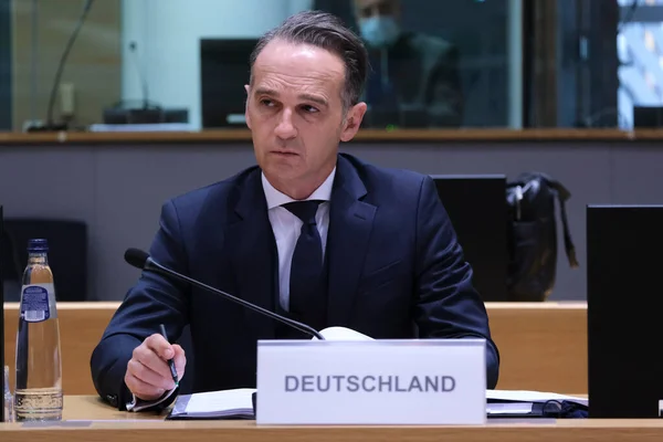 Brussels Belgium 21St September 2020 German Foreign Minister Heiko Maas — Stock Photo, Image