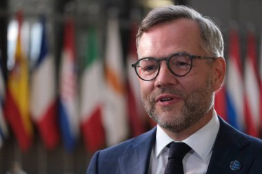 Brüksel, Belçika. 22 Eylül 2020. Almanya 'nın Avrupa Devlet Bakanı Michael Roth bir Avrupa Genel İşler Konseyi' ne katılmak üzere geldi.