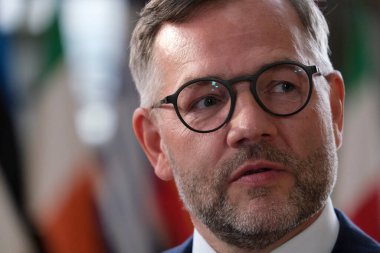 Brüksel, Belçika. 22 Eylül 2020. Almanya 'nın Avrupa Devlet Bakanı Michael Roth bir Avrupa Genel İşler Konseyi' ne katılmak üzere geldi.