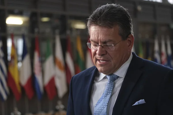 Bruxelles Belgique Septembre 2020 Commissaire Européen Maros Sefcovic Arrive Pour — Photo