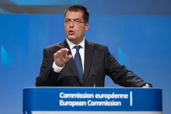 Janez Lenarcic Comisario Europeo Gestión Crisis Habla Durante Una Conferencia — Foto de Stock