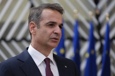 Yunanistan Başbakanı Kyriakos Mitsotakis, koronavirüs salgınından (COVID-19) bu yana Brüksel, Belçika 'da düzenlenen ilk yüz yüze AB zirvesine geldi..