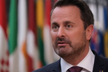 Lüksemburg Başbakanı Xavier Bettel, 17 Temmuz 2020 'de Brüksel, Belçika' da yapılacak Avrupa Birliği zirvesine katılmak üzere geldi..