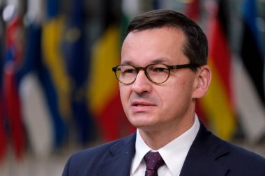 Polonya Başbakanı Mateusz Morawiecki, 17 Temmuz 2020 'de Brüksel, Belçika' da yapılacak Avrupa Birliği zirvesine katılmak üzere geldi..