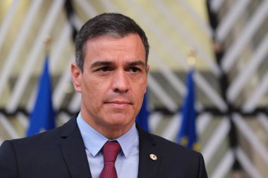 İspanya Başbakanı Pedro Sanchez, Avrupa Birliği liderleri zirvesine katılmak üzere 17 Temmuz 2020 'de Brüksel' e geldi..
