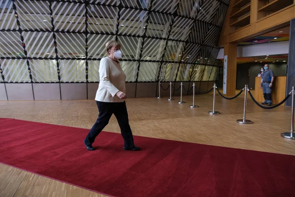 Canciller Alemana Angela Merkel Llega Para Asistir Cumbre Líderes Unión —  Fotos de Stock