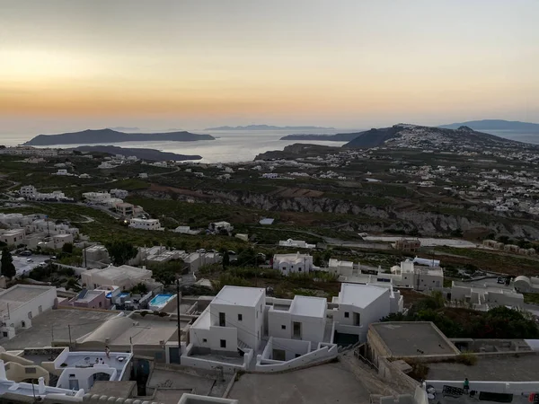 Vista Panorámica Del Pueblo Emporio Isla Santorini Grecia Agosto 2020 —  Fotos de Stock