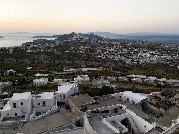 Vista Panorámica Del Pueblo Emporio Isla Santorini Grecia Agosto 2020 —  Fotos de Stock