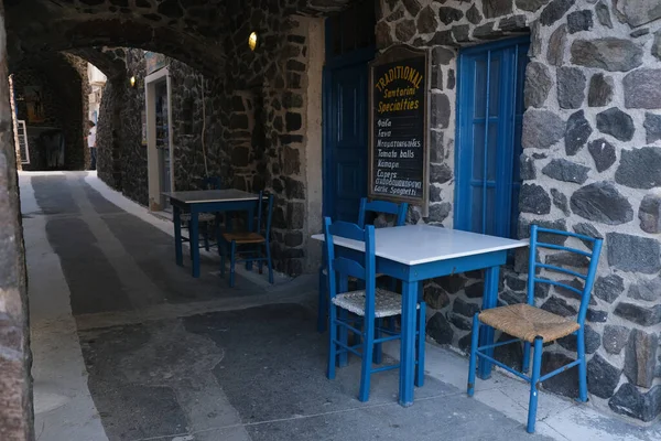 Covid 그리스 산토리니 섬에서 2020 — 스톡 사진