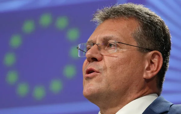 Maros Sefcovic Vicepresidente Comisión Europea Cargo Las Relaciones Interinstitucionales Previsión — Foto de Stock