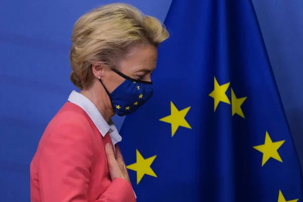 Presidente Della Commissione Europea Ursula Von Der Leyen Durante Una — Foto Stock