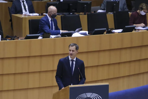 Primo Ministro Alexander Croo Partecipa Una Sessione Plenaria Del Parlamento — Foto Stock