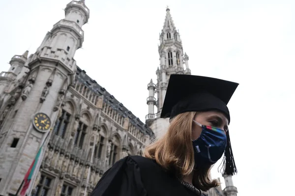 Laureati Dell Universite Libre Bruxelles Dopo Una Cerimonia Laurea Presso — Foto Stock