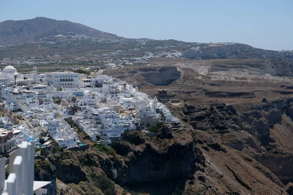 Veduta Della Città Fyra Nell Isola Santorini Grecia Agosto 2020 — Foto Stock