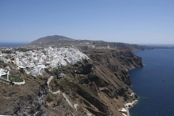Uitzicht Stad Fyra Het Eiland Santorini Griekenland Augustus 2020 — Stockfoto