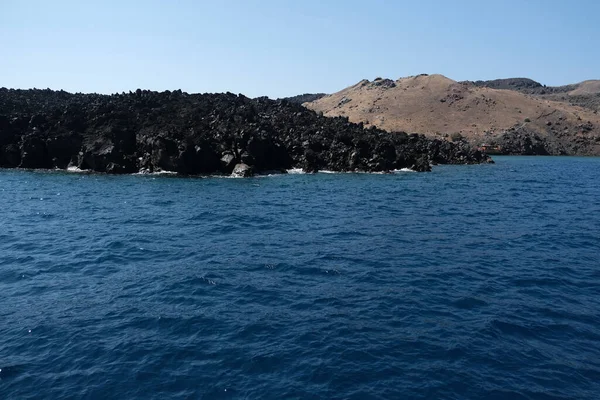 Widok Starych Ruin Wulkanu Wyspie Santorini Grecja — Zdjęcie stockowe