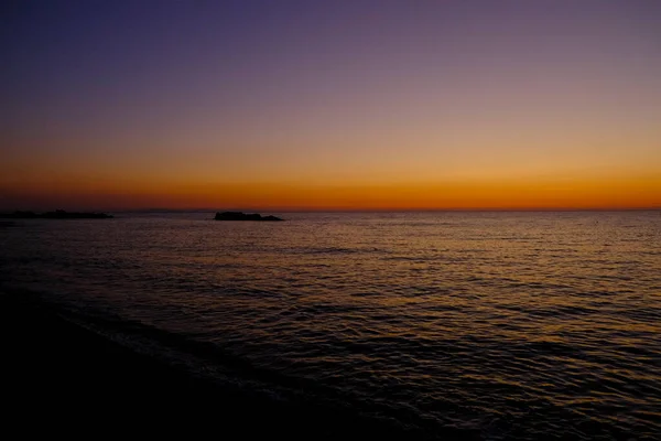 Widok Wschodu Słońca Strony Morza Plaży — Zdjęcie stockowe