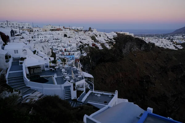 Veduta Dei Vicoli Vuoti Nella Città Fyra Nell Isola Santorini — Foto Stock