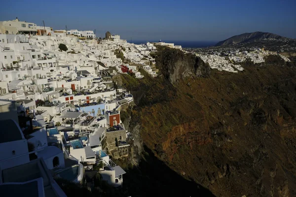 Letecký Pohled Srpna 2020 Ukazuje Město Imerovigli Ostrově Santorini Řecko — Stock fotografie