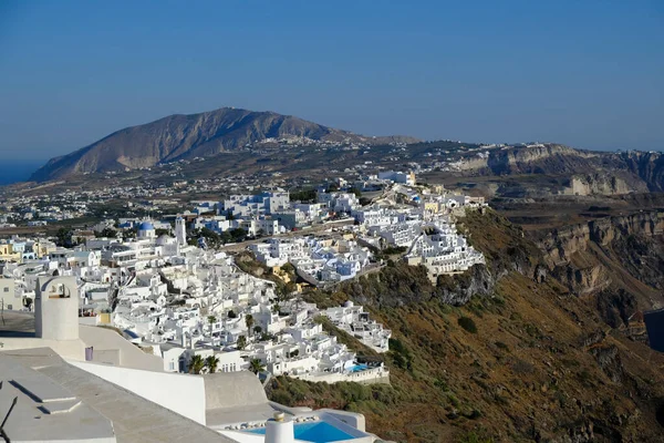 Flygbild Tagen Den Augusti 2020 Visar Staden Imerovigli Santorini Grekland — Stockfoto