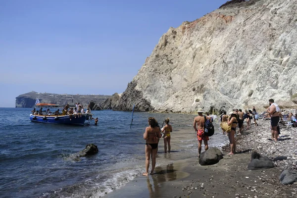 Gente Disfruta Del Sol Mar White Beach Grecia Agosto 2020 —  Fotos de Stock