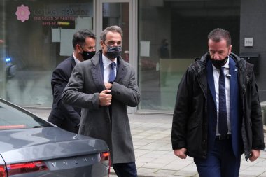 Yunanistan Başbakanı Kyriakos Mitsotakis, Avrupa Birliği liderlerinin 16 Ekim 2020 'de Brüksel, Belçika' da yapacağı iki günlük zirvenin sonunda basın mensuplarına konuştu..