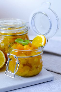 Kabak reçeli veya portakal ve limon ile confiture.