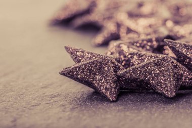Lüks altın güzel noel yıldızları grubu.