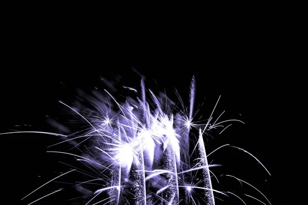 Luxury Fireworks Event Sky Show Purple Glow Stars Premium Entertainment — Stock Photo, Image
