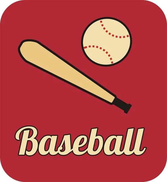 Baseball Icon vecteur sur fond rouge foncé — Image vectorielle
