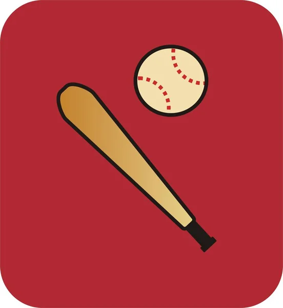 Vetor ícone de beisebol no fundo vermelho escuro —  Vetores de Stock