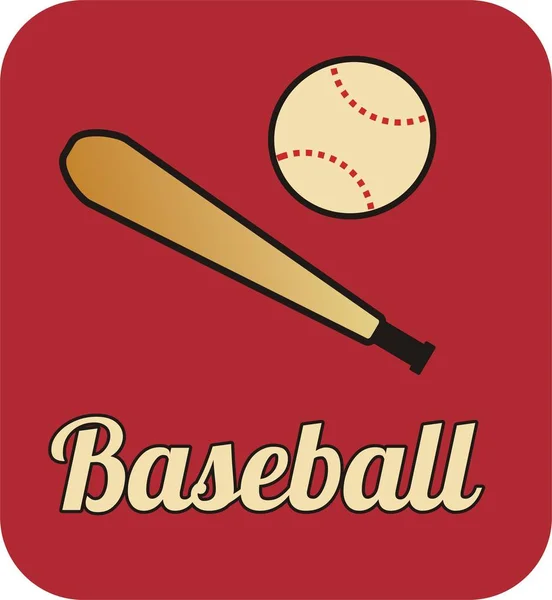 Baseball ikona vektor na tmavočerveném pozadí — Stockový vektor