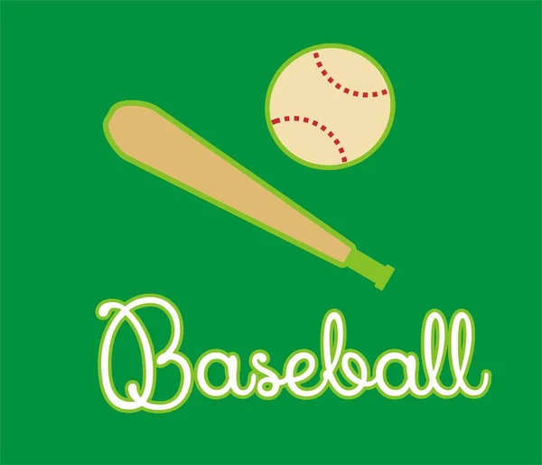 Baseball Icon vecteur sur fond vert — Image vectorielle