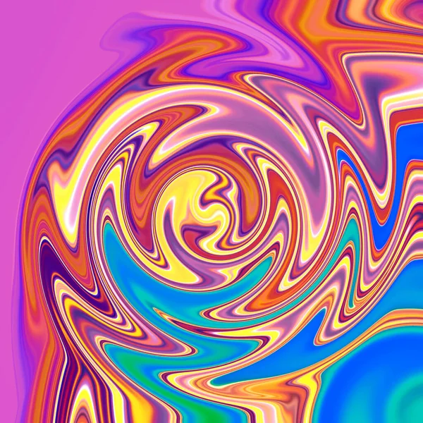Zigzag turbinante colori liquidi diffusione sfondo di neon vernici vivide — Foto Stock