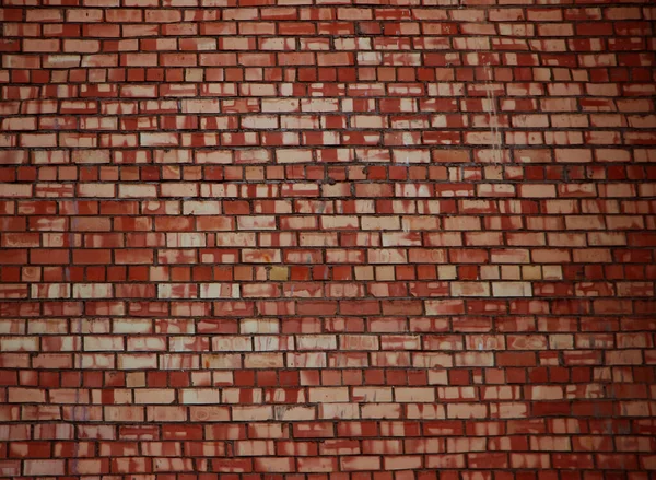 Old Red Weathered Bricks Wall Grundge Vintage Background — Stock Photo, Image