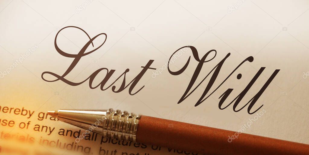 Last will words lettering and pen. Legacy concept
