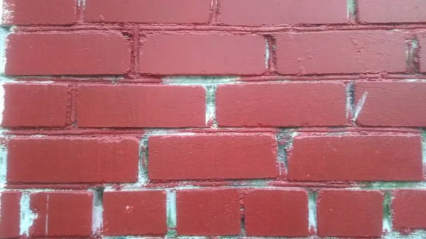 Pozadí Cihlové Stěny Textury Namalované Tmavě Červené — Stock fotografie