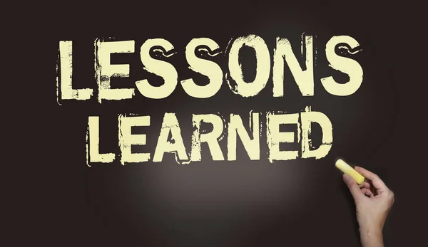 Lecciones Aprendidas Escritas Una Pizarra Educación Concepto Empresarial —  Fotos de Stock