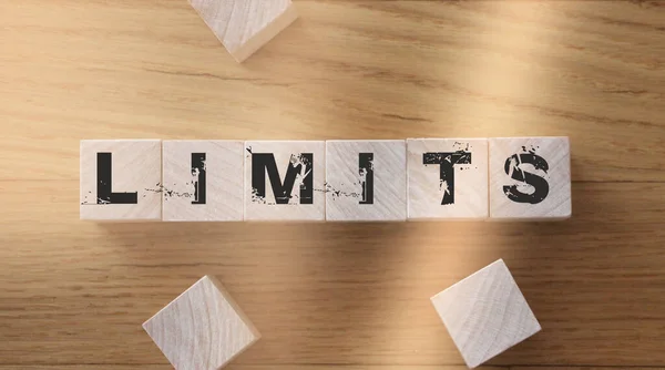 Limits Word Written Wooden Cubes — Stock Photo, Image