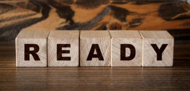 Tahta bloklardan yapılmış kelime, iş konsepti.