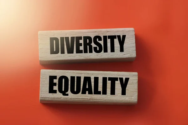 Worte Der Diversity Gleichheit Auf Holzklötzen Geschlecht Sexuelle Orientierung Rasse — Stockfoto