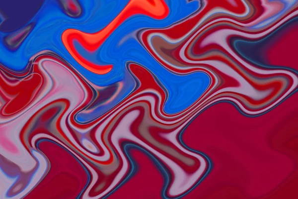 Diffusione Della Vernice Acrilica Bolle Vernice Blu Rosso Violetto Pittura — Foto Stock