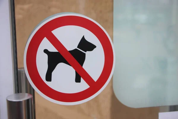 Kein Hundeverbot Schild Hängt Ladentür — Stockfoto