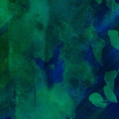 Soyut koyu yeşil suluboya tasarımı. Aqua boyalı doku, yakın çekim. Asgari arkaplan.