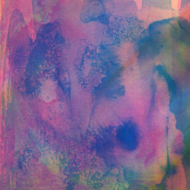 Soyut mavi ve pembe suluboya tasarımı. Aqua boyalı doku, yakın çekim. Asgari arkaplan.