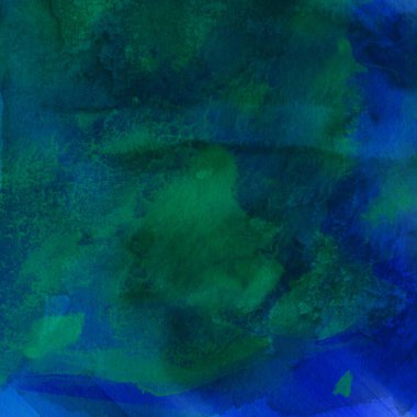 Soyut yeşil ve mavi suluboya tasarımı. Aqua boyalı doku, yakın çekim. Asgari arkaplan.