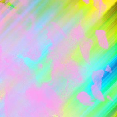 Soyut pembe, mavi ve yeşil suluboya tasarımı. Aqua boyalı doku, yakın çekim. Asgari arkaplan.