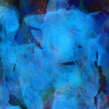 Soyut mavi suluboya tasarımı. Aqua boyalı doku, yakın çekim. Asgari arkaplan.