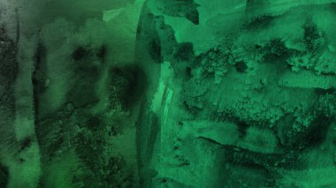 Soyut koyu yeşil suluboya tasarımı, boyalı su dokusunu yakından yıkar. Minimalist ve lüks arka plan.
