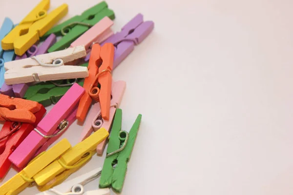 Handful Colorful Clothes Pegs — Stock Photo, Image